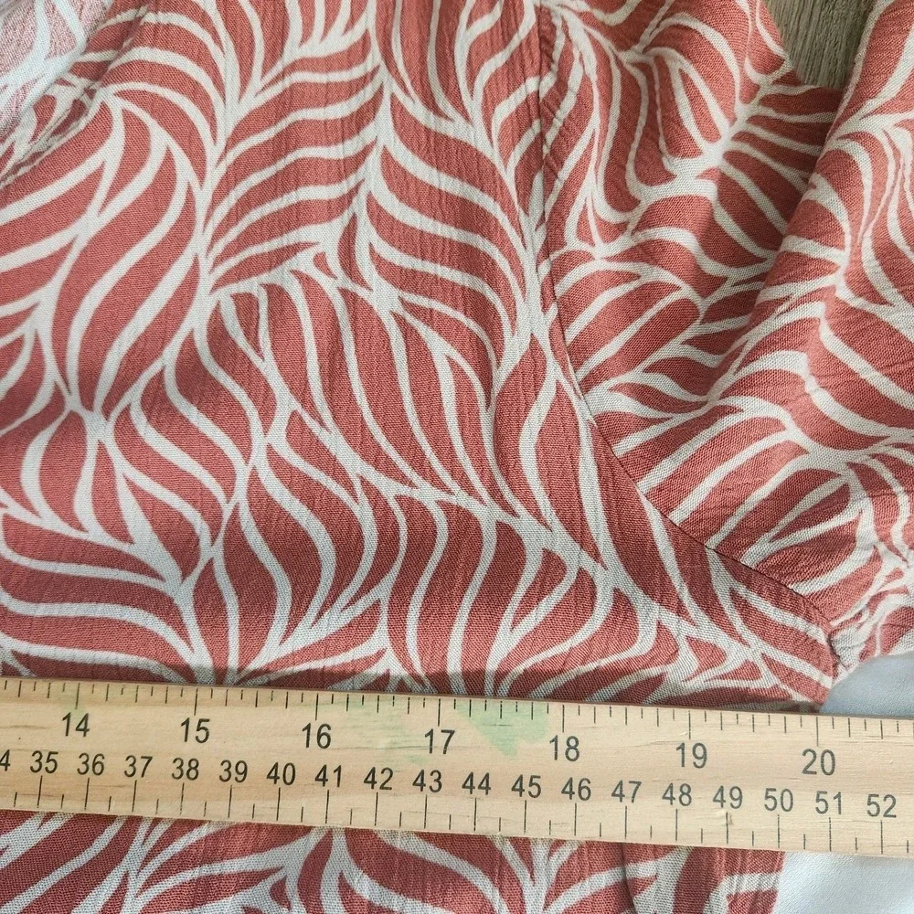LC Waikiki Grace Dress Size‎ 40 US 8 Crinkle Casual Orange Tropical Lightweight